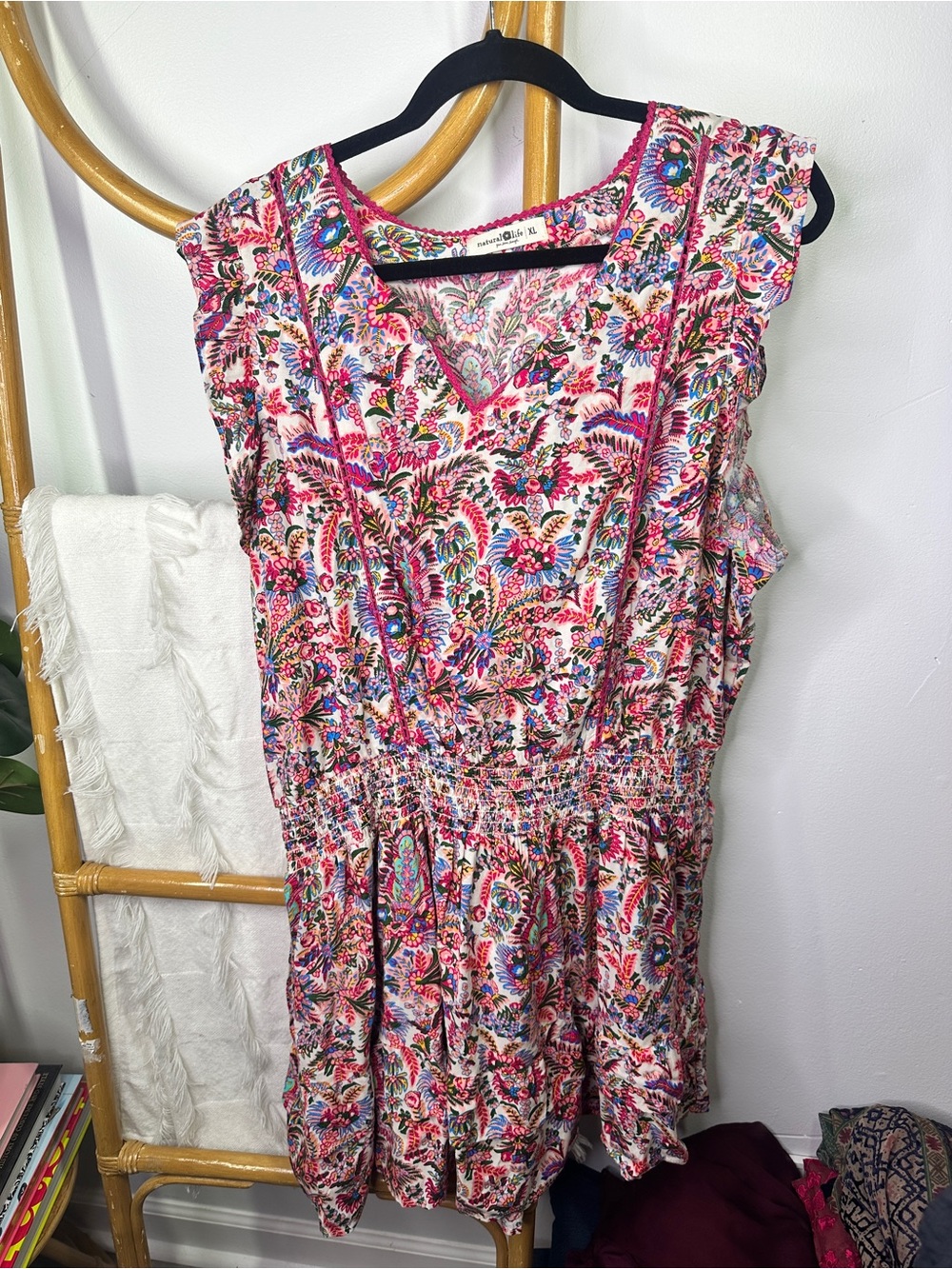 Natural Life Pink Paisley Mini Dress sz XL